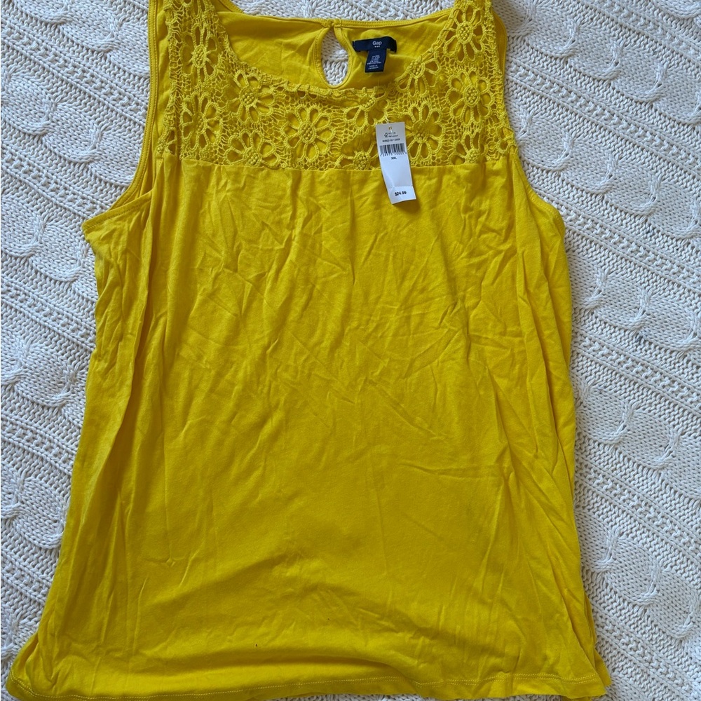 Yellow Lace Detail Women's Top